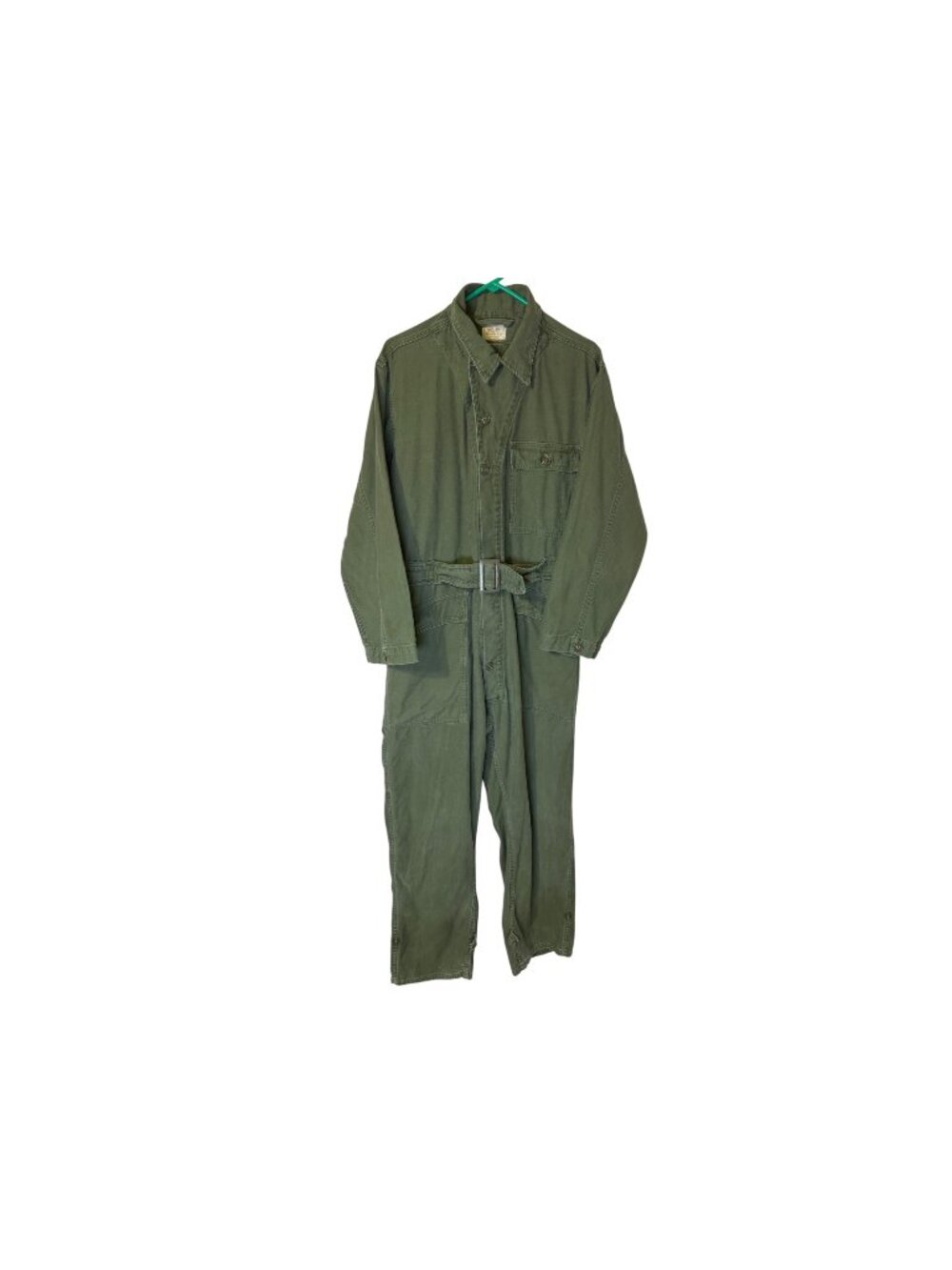 Vintage 1966 US Military‎ OG-107 Belted Coveralls Vietnam Era Sateen Men's Large